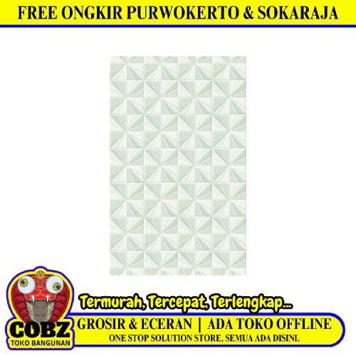 25 CM x 50 CM / UNO PADOVA Keramik Dinding Kamar Mandi Glossy Green Dus