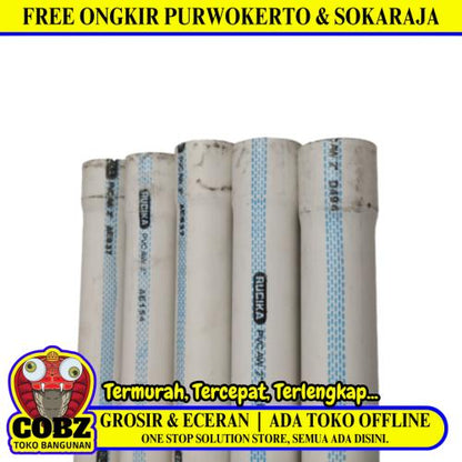 2 IN x 400 CM / RUCIKA AW Lis Biru Pipa Pralon Paralon PVC Putih Batang
