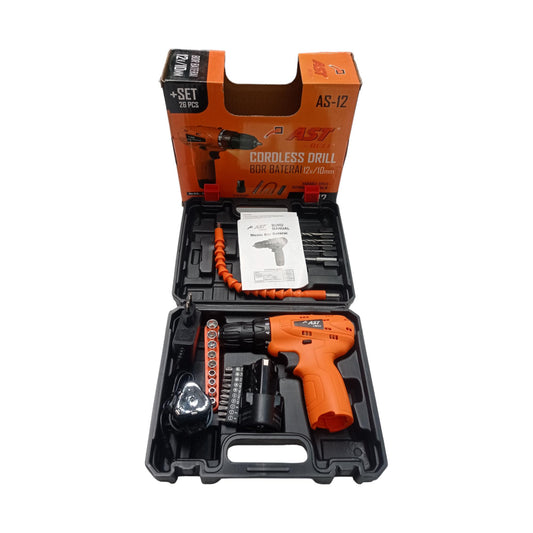 AST AS12 Mesin Bor Tangan Impact Bolak Balik Charge Set
