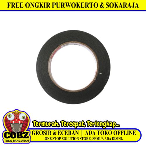 12 MM / NACHI Isolasi Bolak Balik Busa Double Foam Tape Hitam
