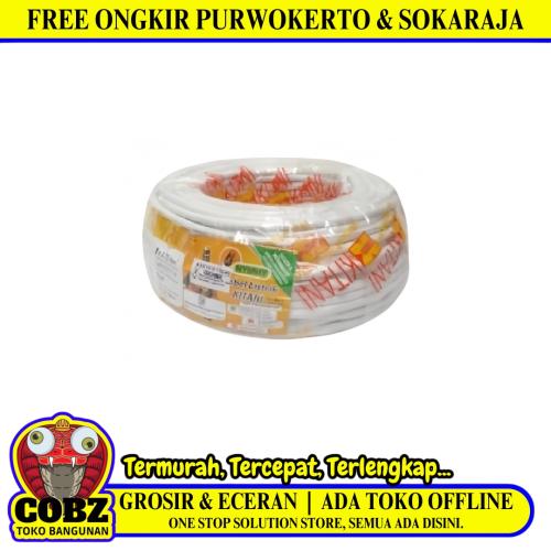 2 INTI x 0.75 MM x 50 M / KITANI NYMHY Serabut Kabel Tembaga SNI Putih Roll