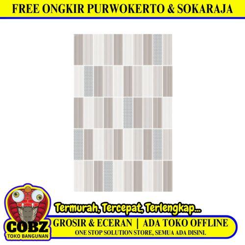 25 CM X 40 CM / UNO LAVENDER Keramik Dinding Kamar Mandi Glossy Grey Dus