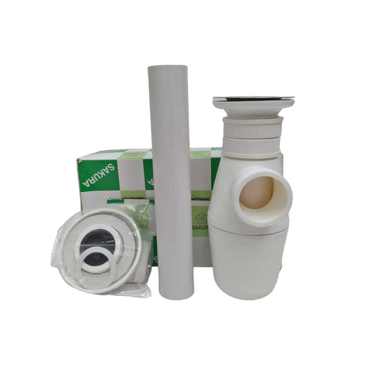 1 1/4 IN / SAKURA Sifon Botol Saringan Pipa Wastafel Plastik PVC Set