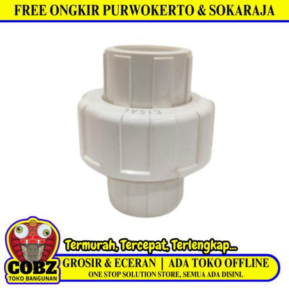 1/2 IN / CISAL Water Mur Moor Polos Union Socket Plastik PVC