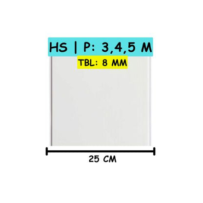 8 MM x 25 CM x 5 M / SHUNDA PLAFON KU.25.003  Plafon Gypsum GRC U PVC Hotstamping Lembar