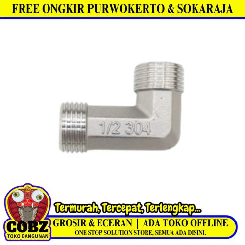 1/2 IN / TM Knee Drat Luar Keni L Valve Elbow Fitting Pipa Stainless