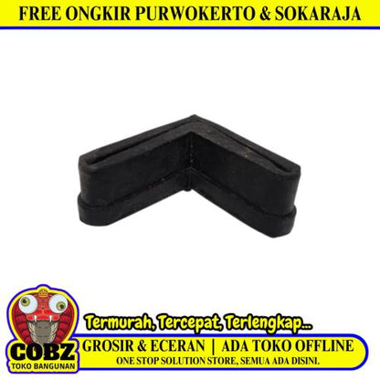 4 CM x 4 CM / TM Karet Pengaman Kaki Rak Besi Siku Plat Lubang