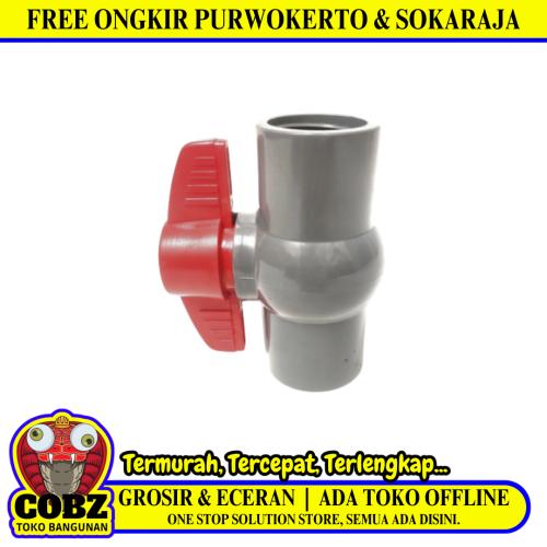 1 IN / ONDA Stop Keran Drat Dalam Ball Valve Engkol PVC
