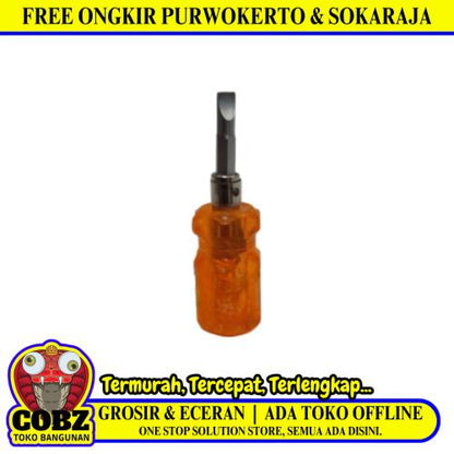 1 IN / COBZ Obeng Screwdriver Two Way Bolak Balik Plus Minus Mini Gagang Fiber