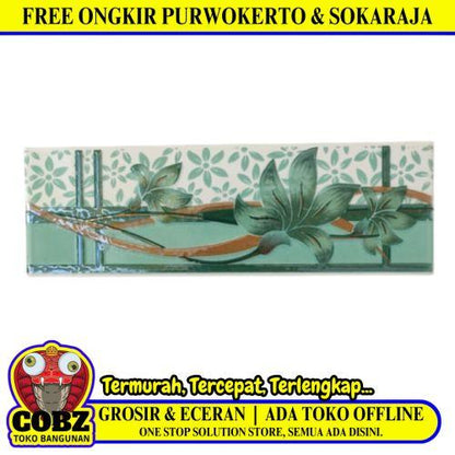 8 CM X 25 CM / NM 8C531D List Keramik Dinding Kamar Mandi Green Lembar