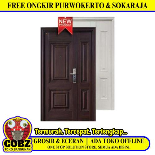 5 CM x 120 CM x 210 CM / FORTRESS FORT 120.19 MOM & SON Pintu Kamar Mandi Baja Coklat Set