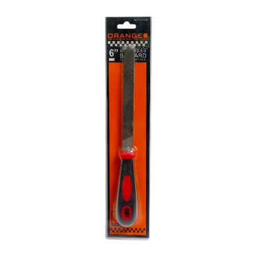 6 IN / ORANGE Kikir Besi Asah Needle Files Pipih Gagang Karet