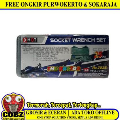8 MM - 32 MM / HDT Mata Kunci Sok Shock Socket Wrench 25 Pcs Set