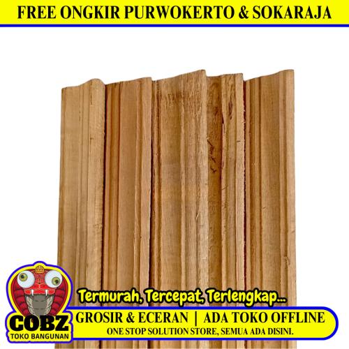 4 CM x 4 CM x 3 CM  / NM List Kayu Profil Cermin Pigura Pintu Batang