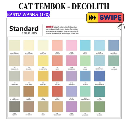 5 KG / DECOLITH Cat Tembok Beton Plafon Wall Paint Galon