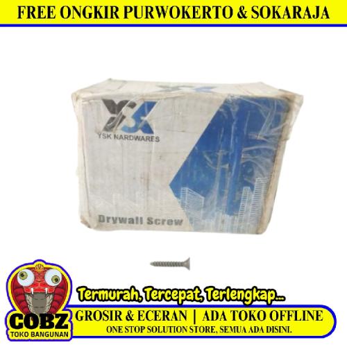 #6 X 1 IN / YSK NARDWARES Sekrup Gypsum Screw Plafon Board GRC Hitam Dus