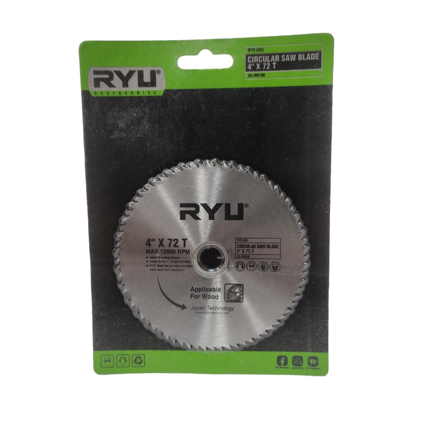 4 IN x T 72 / RYU Circular Saw Mata Gerinda Potong Kayu Wood Cutting