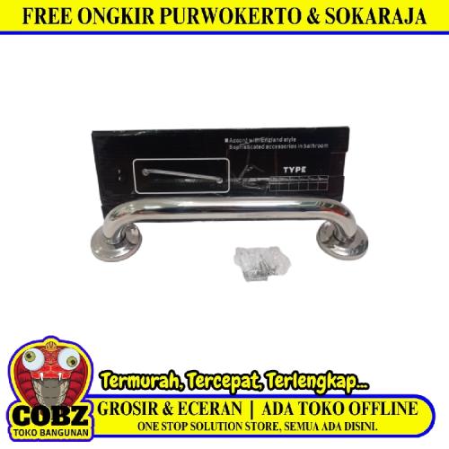 30 CM / ARMREST Pegangan Kamar Mandi Bathub Grab Bar Stainless Chrome