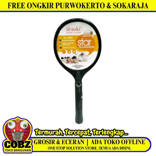 AOKI AK - 888 C Mosquito Swatter Raket Nyamuk Cas Rechargeable Kabel