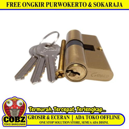GOMEO Silinder Anak Kunci Pintu Cylinder Lock Besar + 3 Kunci Set