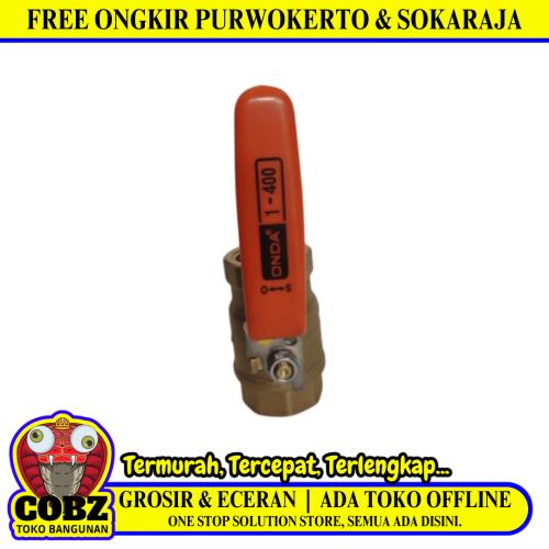 1 IN / ONDA Stop Kran Drat Dalam Ball Valve Engkol Kuningan