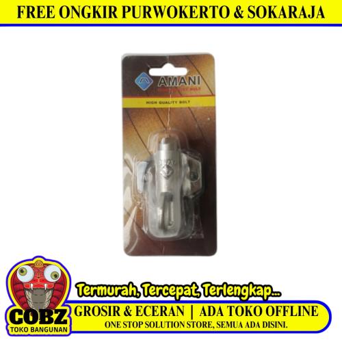 AMANI Spring Knife Grendel Kodok Pengunci Jendela Kecil SS Silver