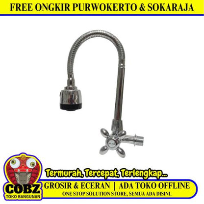 1/2 IN / RELAXA 005 Kran Angsa Fleksibel Sink BCP Tembok Stainless