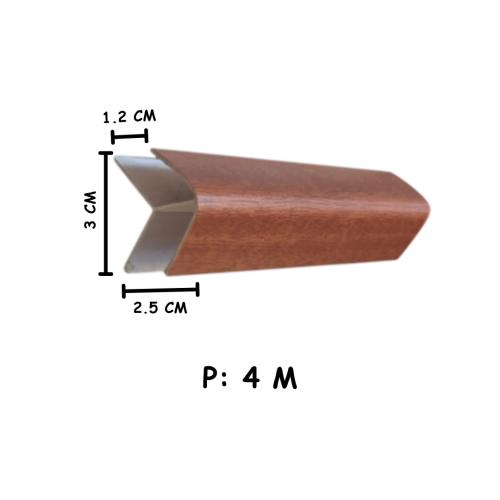 3 CM x 4 CM x 4 M / SHUNDA PLAFON LS-305-2 List Profil H Sudut Plafon U PVC Batang
