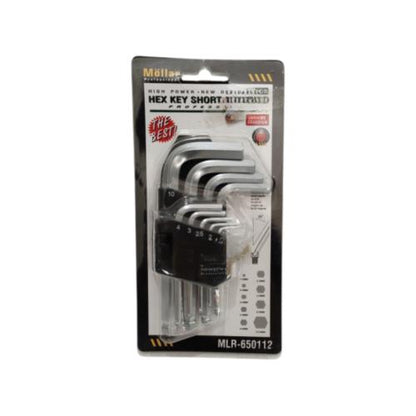 1.5 MM - 10 MM / MOLLAR Kunci L Hexagon Ballpoint Pendek Wrench Screw 9 Pcs Set