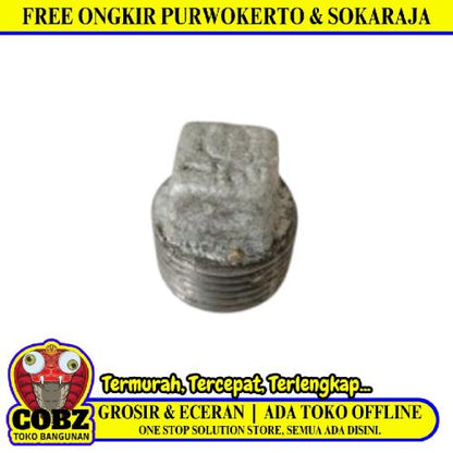 1/2 IN / G Plug Cap Tutup Dop Drat Luar Sambungan Fitting Pipa Besi