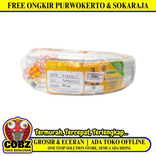2 INTI x 2.5 MM x 50 M / KITANI NYMHY Serabut Kabel Tembaga SNI Putih Roll
