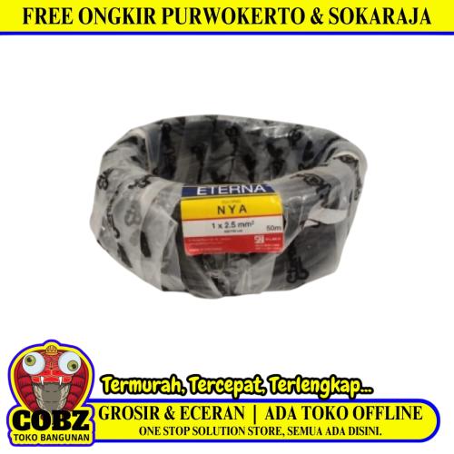 1 INTI x 2.5 MM x 50 M / ETERNA NYA Tunggal Kabel Tembaga SNI Hitam Roll