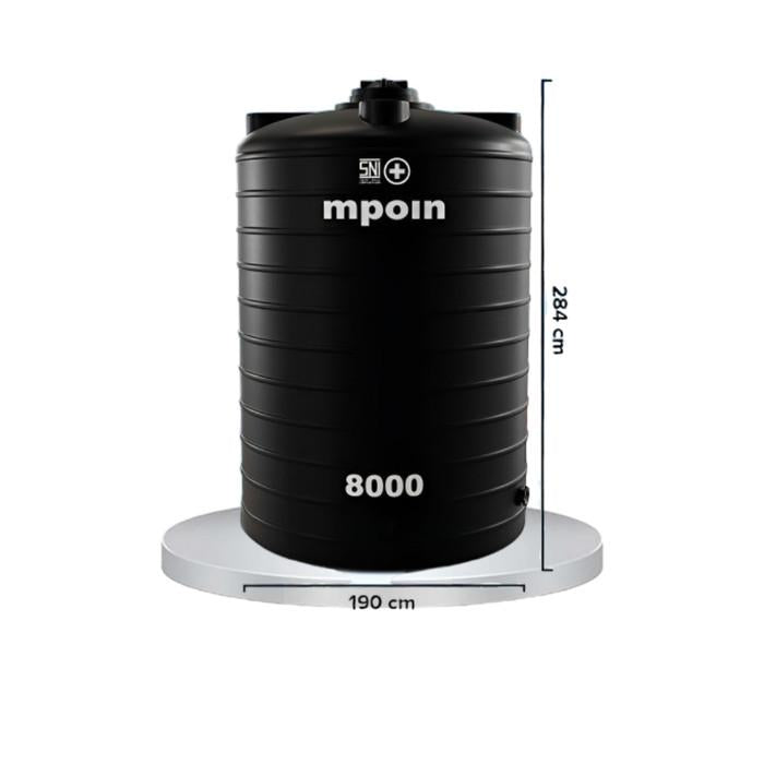 7380 L / M POIN + WAVE G8000 Water Torrent Tangki Tandon Air PVC Black Granite + Acc Set