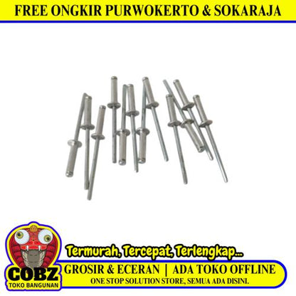 3.2 MM x 12.7 MM / TM Paku Rivet Keling Tang Rivet Ecer Biji