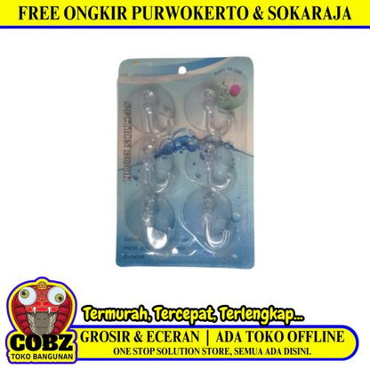 SUCTION HOOK Kapstok Cantel Gantungan Baju Dinding Mini PVC Set
