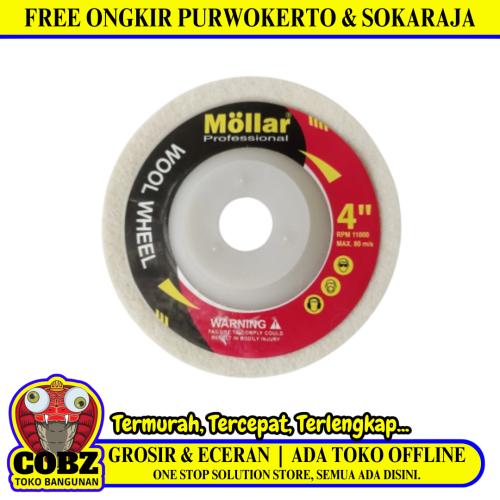 4 IN / MOLLAR  Wool Polish Polishing Sponge Poles Putih