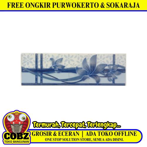 8 CM x 25 CM / NM 81V531 List Keramik Dinding Kamar Mandi Blue Lembar