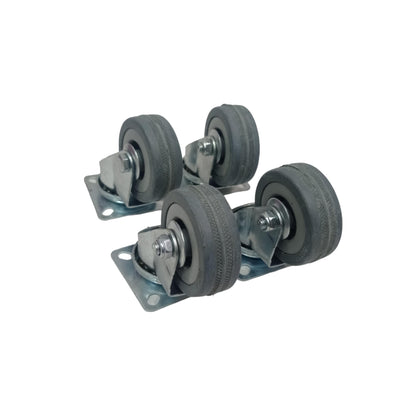 2 IN / FUKUDA Roda Hidup Trolly Gepeng Plat 50 MM Karet Abu abu 4 Pcs Dus