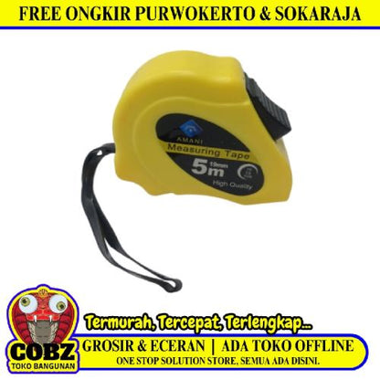 5 M / AMANI Meteran Alat Ukur Tukang Bangunan Measuring Tape