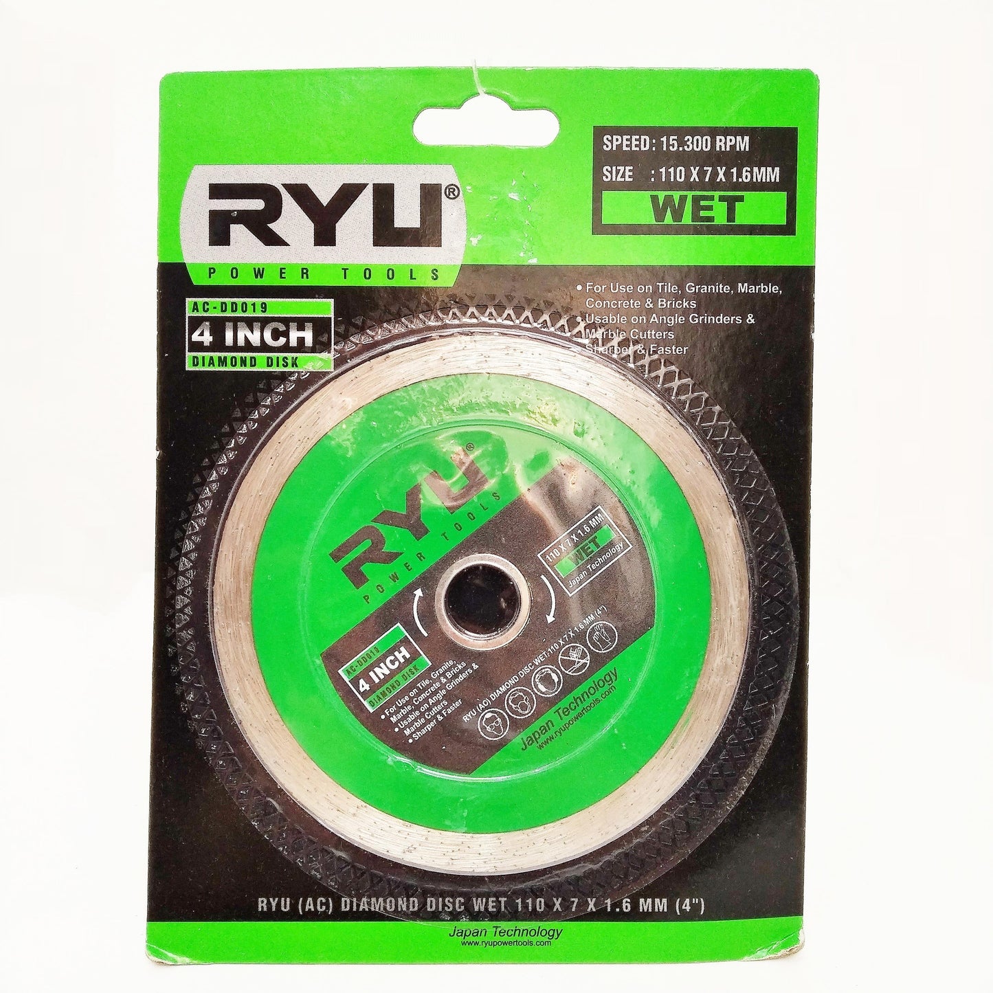 4 IN / RYU Wet Mata Gerinda Potong Keramik Diamond Cutting Wheel