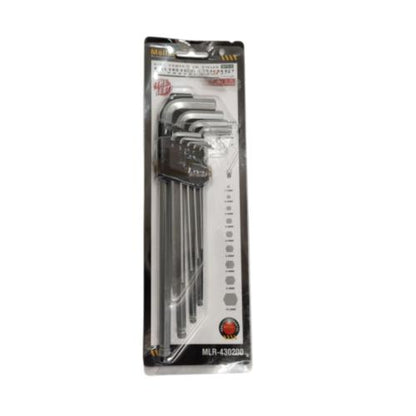 1.5 MM - 10 MM / MOLLAR Kunci L Hexagon Ballpoint Panjang Wrench Screw 9 Pcs Set