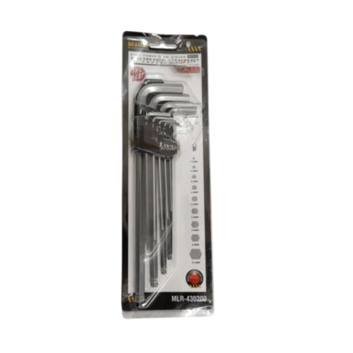 1.5 MM - 10 MM / MOLLAR Kunci L Hexagon Ballpoint Panjang Wrench Screw 9 Pcs Set