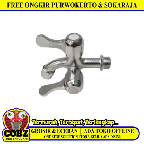 1/2 IN / COBZ Kran Air Cabang Double Shower Mesin Cuci Stainless