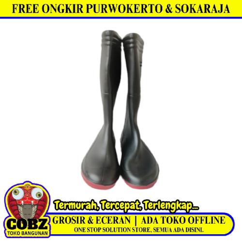 NO 42 / ANDO Sepatu Boot Kebun Pabrik Proyek Safety Karet Hitam Set