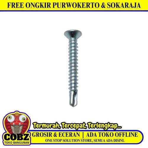 #8 x 32 MM / TM Sekrup FH SDS Rata Plus GRC Plafon Putih Biji