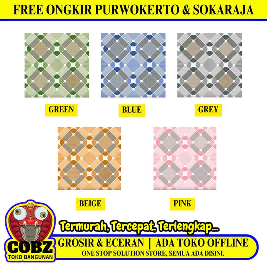 25 CM x 25 CM / UNO ISAMU Keramik Lantai Kamar Mandi Matte Dus