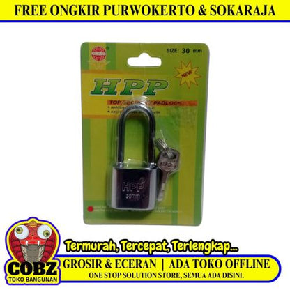 30 MM / HPP Gembok Pintu Pagar Padlock Anti Maling Leher Panjang