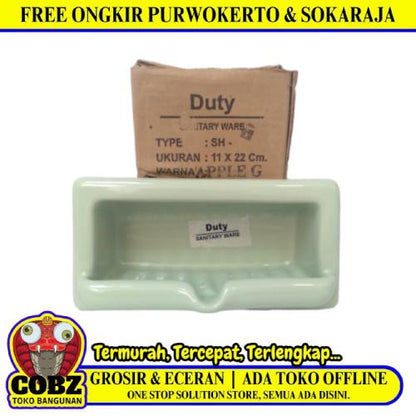 22 CM x 11 CM x 7.2 CM / DUTY SH - 22 Tempat Sabun Tanam Dinding Keramik Apple Green