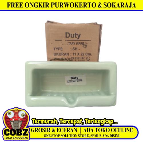 22 CM x 11 CM x 7.2 CM / DUTY SH - 22 Tempat Sabun Tanam Dinding Keramik Apple Green