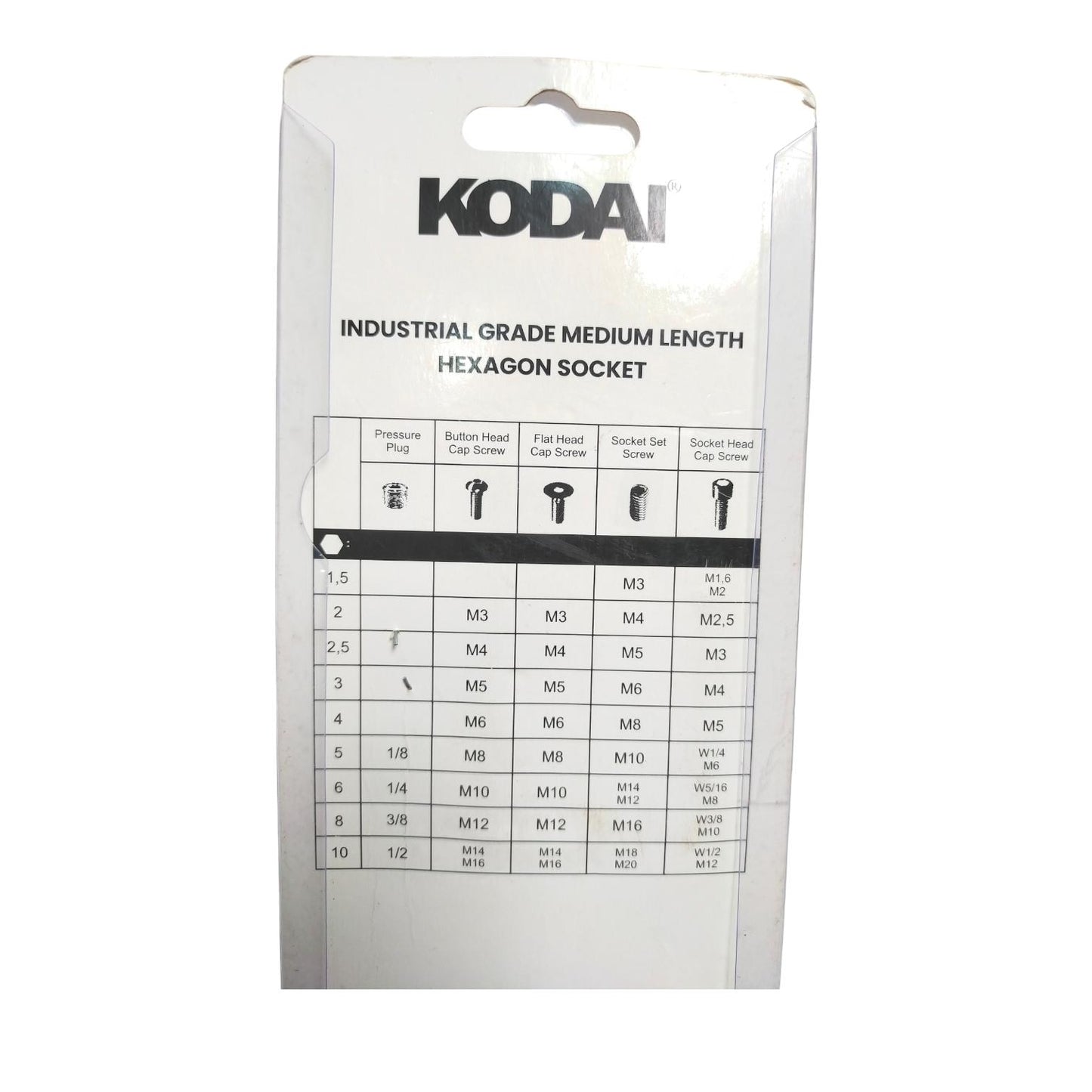 1.5 MM - 10 MM / KODAI Kunci L Hexagon Ballpoint Panjang Wrench Screw 9 Pcs Set